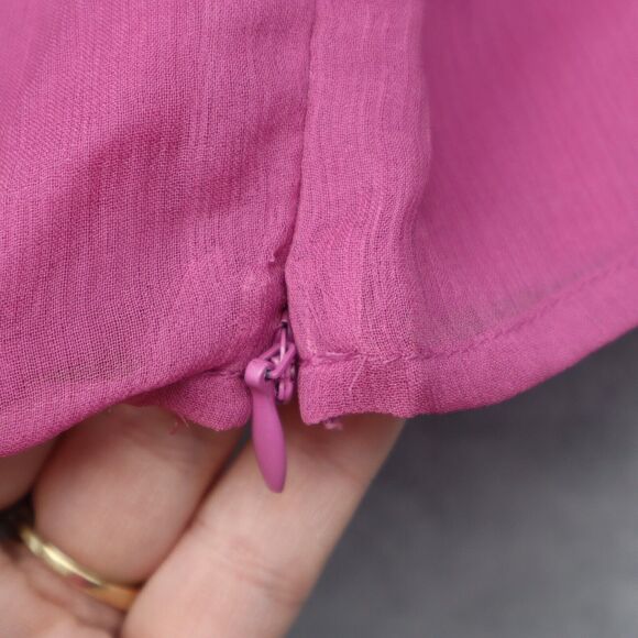 Worthington Shirt Womens 8 Pink Sleeveless Crew Neck Pleated Solid Back Zip Top - Picture 10 of 16